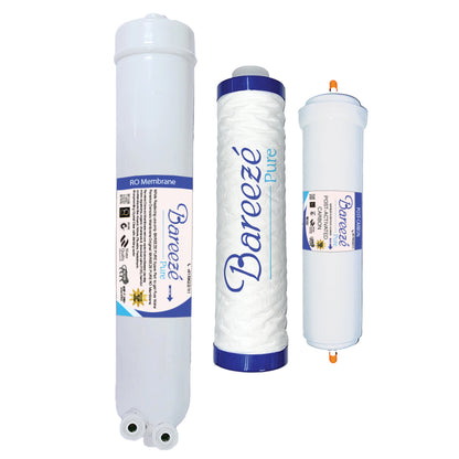Bareeze Pure Filter Kit for Aquaguard Reviva RO Water Purifier One Year RO Filter Cartridge Kit