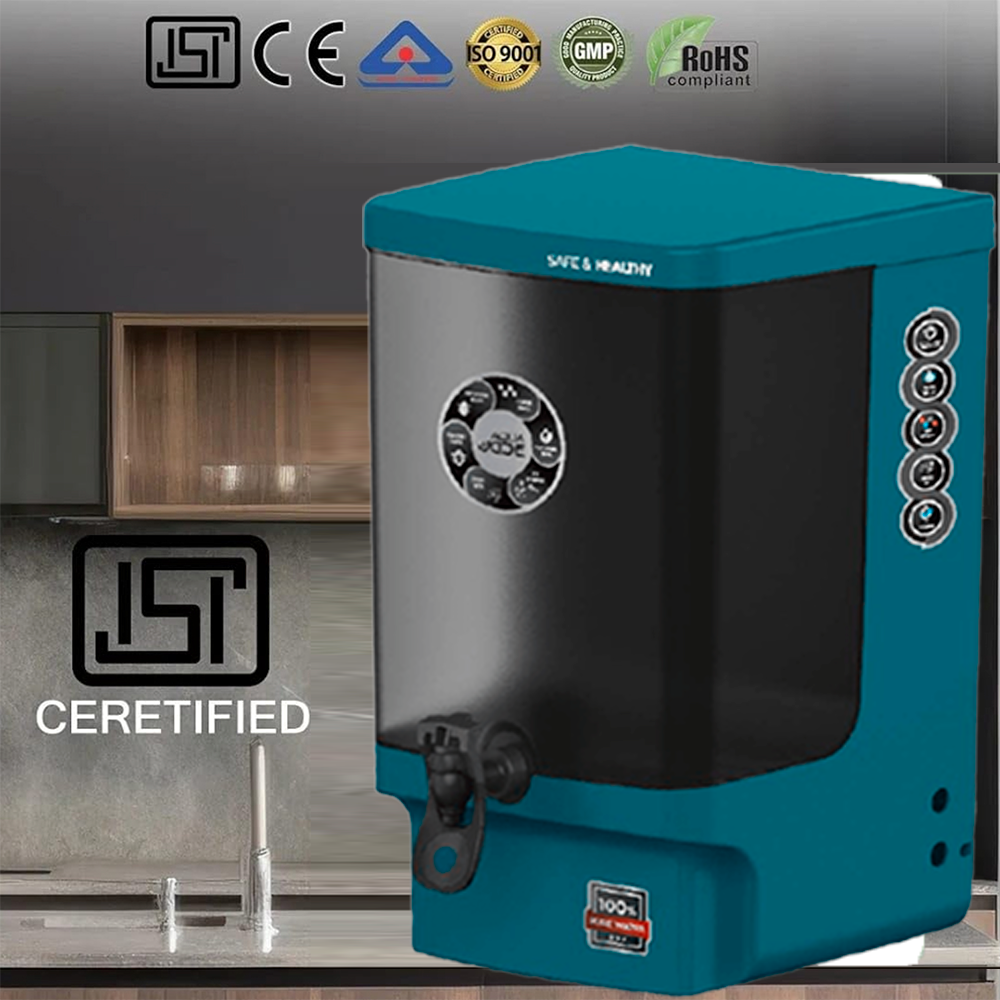 Aqua JADE UV+UF+Alkaline Water Purifier Water Purifier Premium Metallic Comrade Blue  – 10L For Corporation Water Works upto 200tds (Not Suitable For Borewell Or Tanker Water)