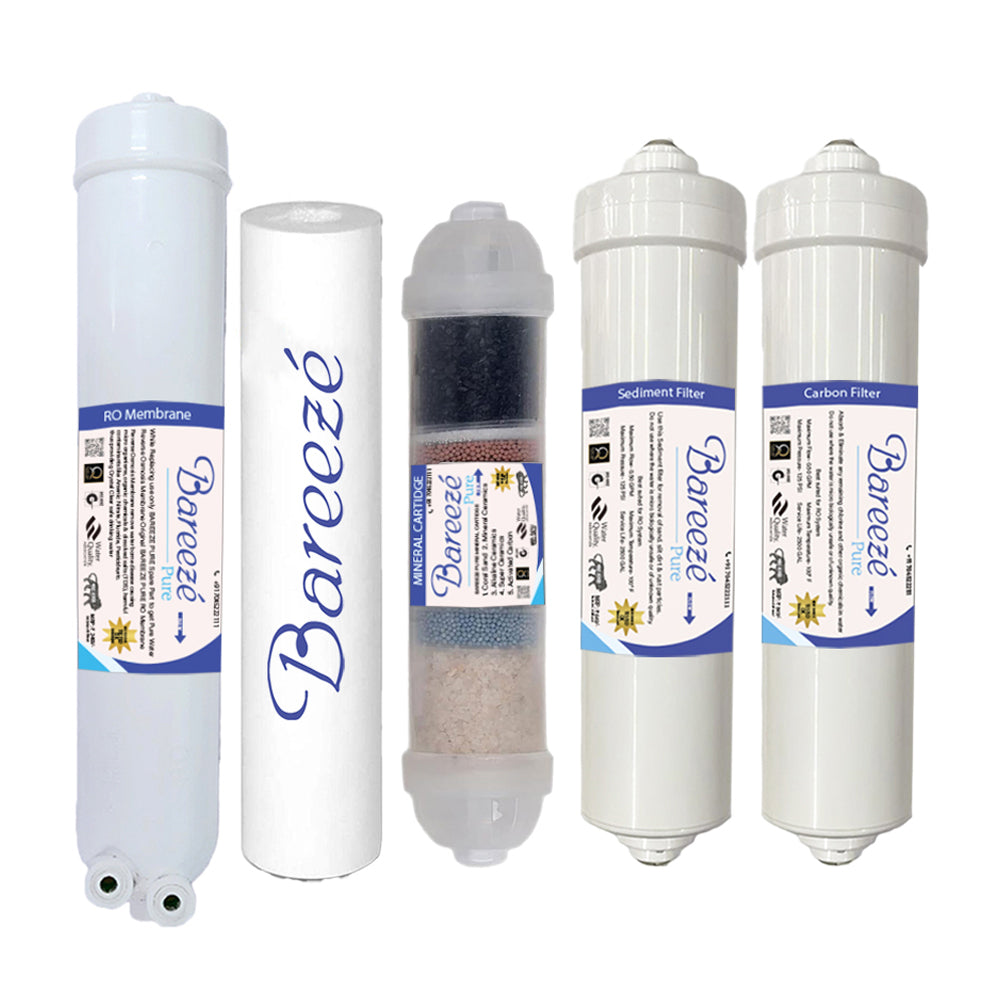 Bareeze Pure Compatible Filter Service Kit for Hindware Moonbow Alpheus RO Water Purifier