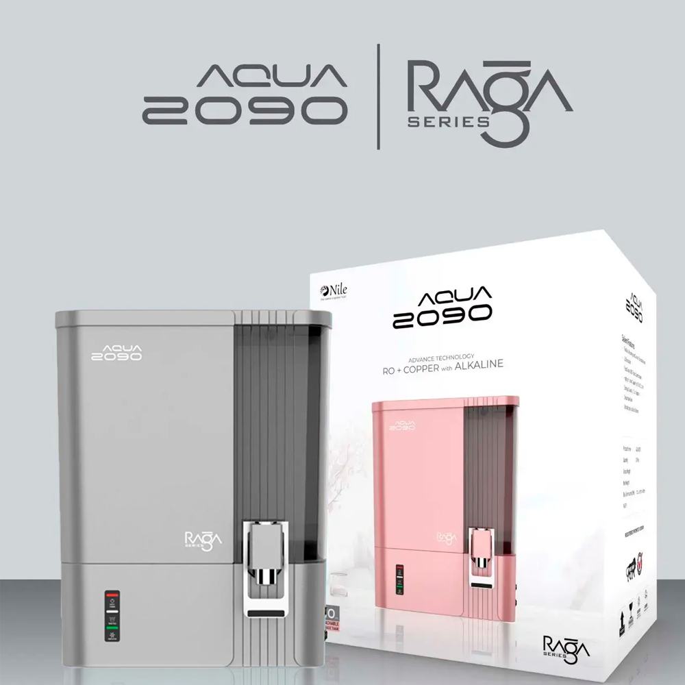 Aqua 2090 Raga Series RO+UV+TDS+Alkaline+Copper Water Purifier – Premium Metallic Daytona Silver
