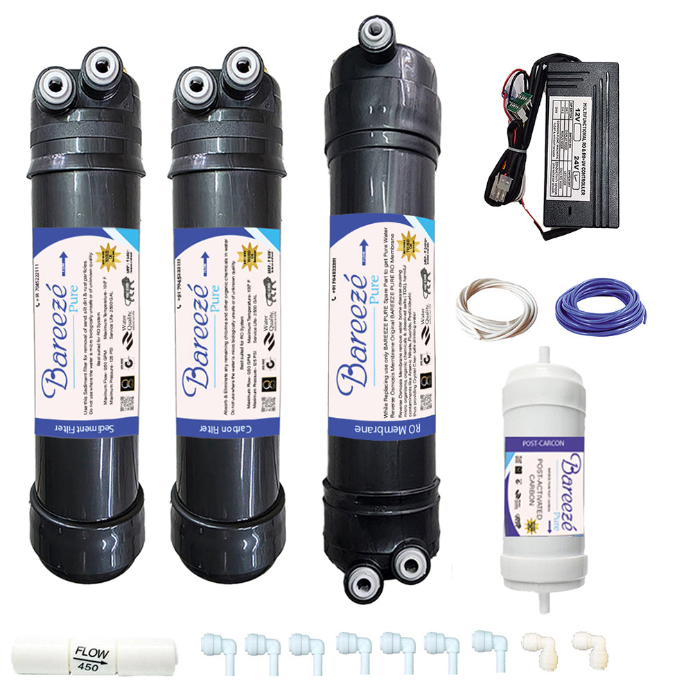 Bareeze Pure Aquaguard UTC RO+UV+MTDS Filter Kit & Bypass PCB – Complete 1-Year Service Kit