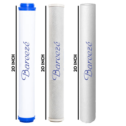 Bareeze Pure Compatible Filter Service Kit for Commercial 100 LPH Kent Elite 2 Plus RO+UV+UF+TDS Water Purifier