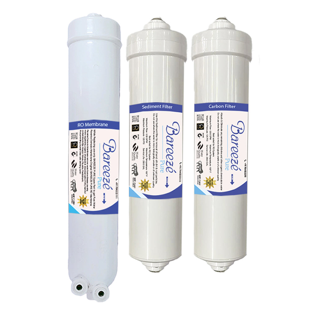 Bareeze Pure Compatible Filter Service Kit for Bluestar Excella RO+UV+Copper Water Purifier