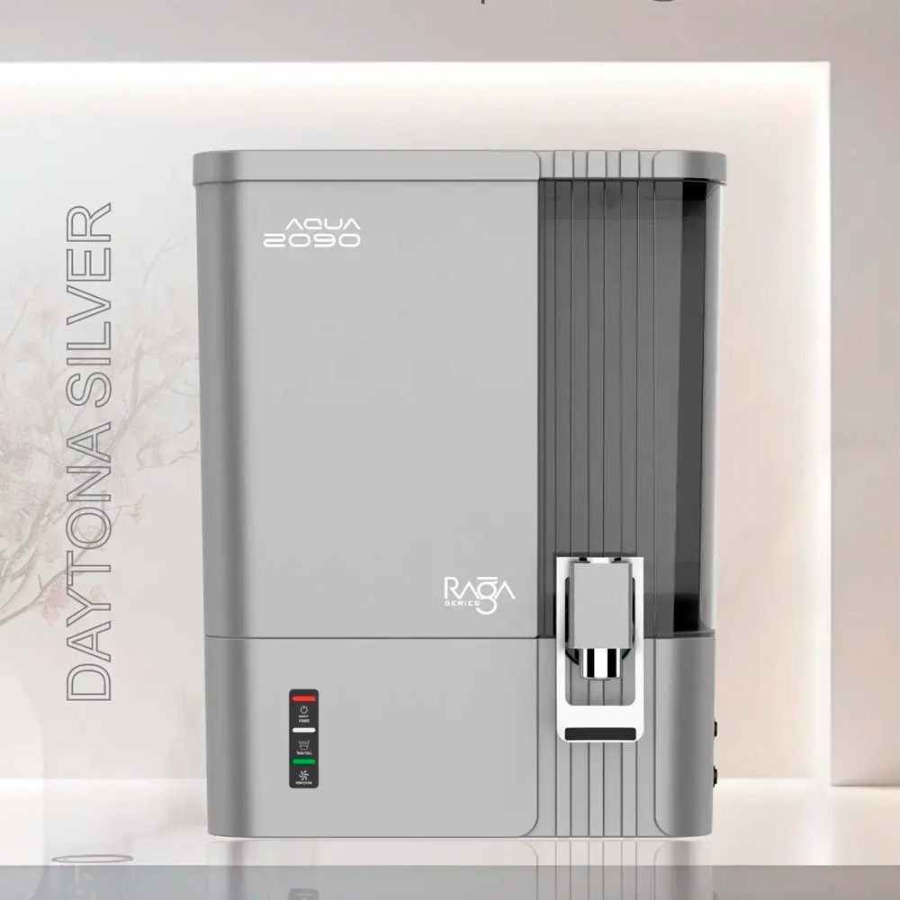 Aqua 2090 Raga Series RO+UV+TDS+Alkaline+Copper Water Purifier – Premium Metallic Daytona Silver