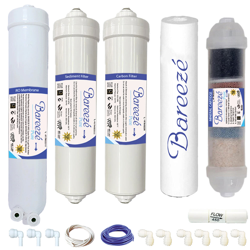 Bareeze Pure Compatible Filter Service Kit for Bluestar Excella RO+UV+Copper Water Purifier