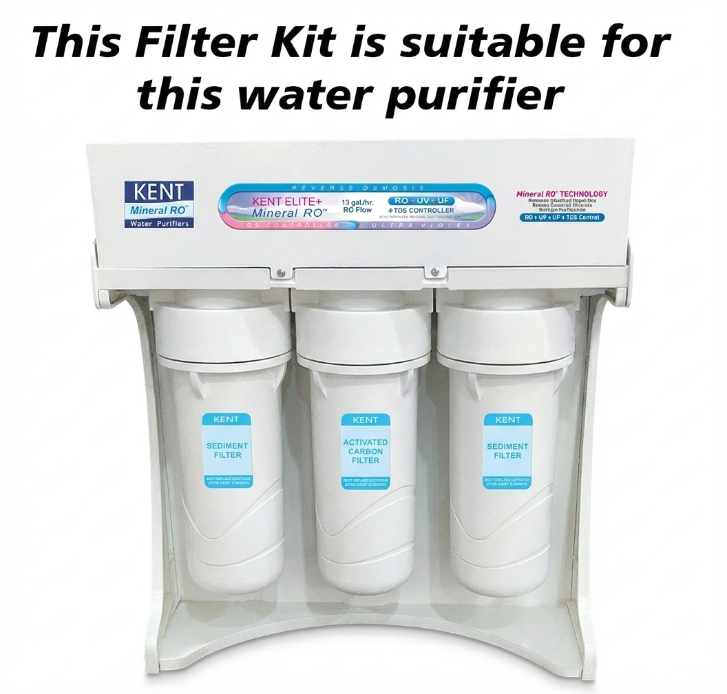 Bareeze Pure Compatible Filter Service Kit for Kent Elite+ RO+UV+UF+TDS Water Purifier