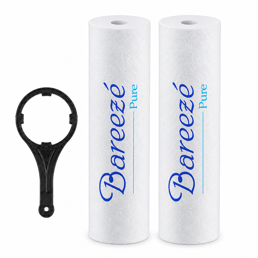 Bareeze Pure Jumbo PP Wound Sediment Cartridge Filter 20x4.5 Inch OD Pack of 2 For Jumbo Pre Filter With Opener