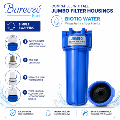 Bareeze Pure 20 Inch Jumbo Pre Filter Housing Bowl for Commercial RO Purifier