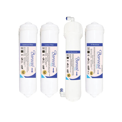 Bareeze Pure Filter Kit for Kent Ace Star RO+UF Water Purifier One Year Service Kit