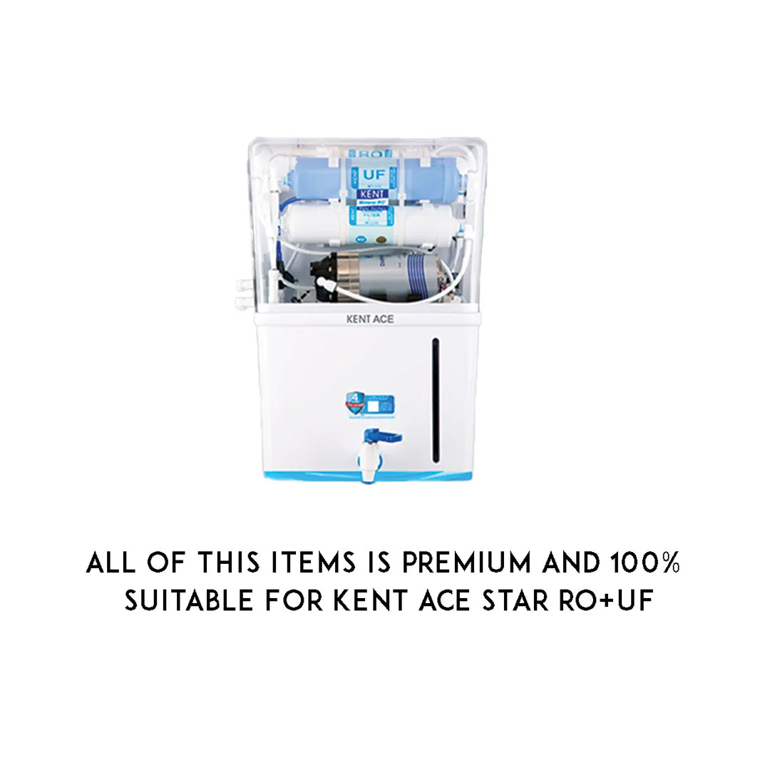 Bareeze Pure Filter Kit for Kent Ace Star RO+UF Water Purifier One Year Service Kit