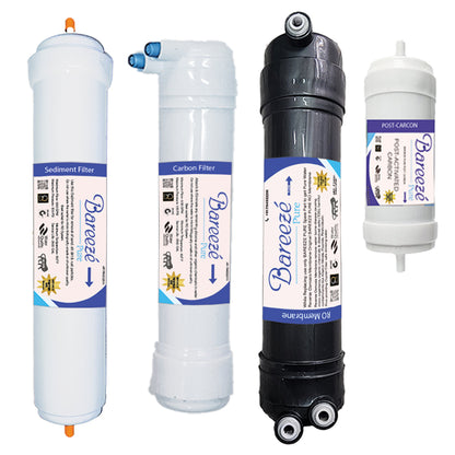 Bareeze Pure Service Filter Kit Compatible with Aquasure Splash RO+UV+MTDS Water Purifier