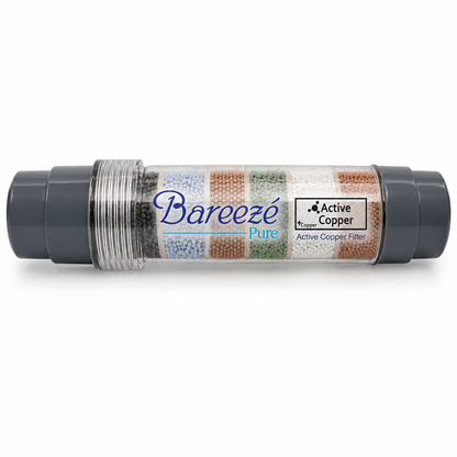 Bareeze Pure Transparent Active Copper Filter Cartridge 8 Inch Universal Fit for All RO UV UF Water Purifiers