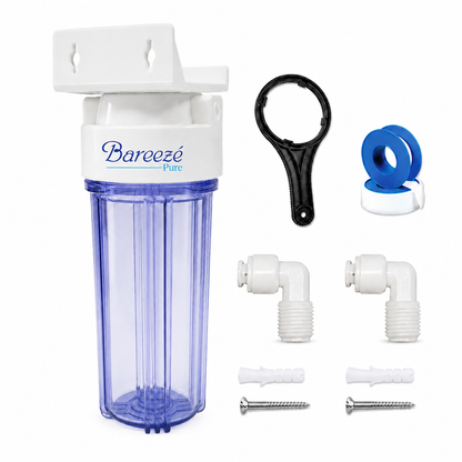 Bareeze Pure Heavy Duty Transparent Pre Filter Kit for All RO Water Purifier Transparent Pre Filter Bowl Set With 2 PP Spun Candle