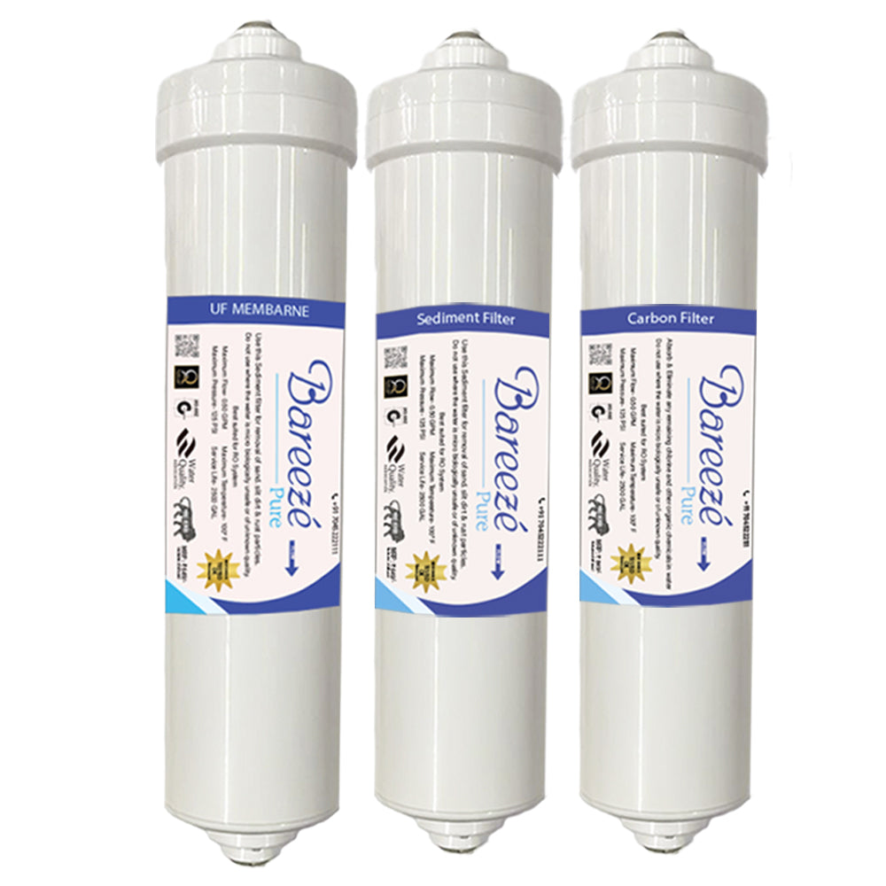 Bareeze Pure Compatible Filter Service Kit for Vguard Zenero RO+UV / RO+UF+MB Water Purifier