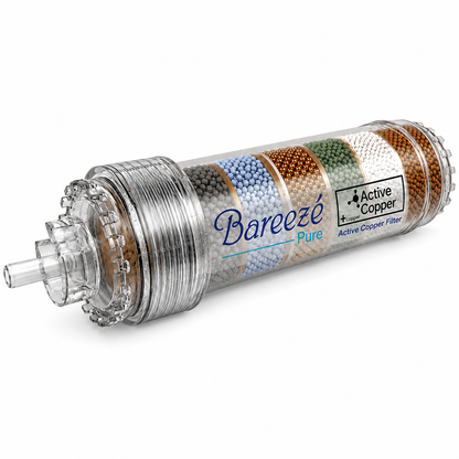 Bareeze Pure Transparent Active Copper Filter Cartridge 8 Inch Universal Fit for All RO UV UF Water Purifiers
