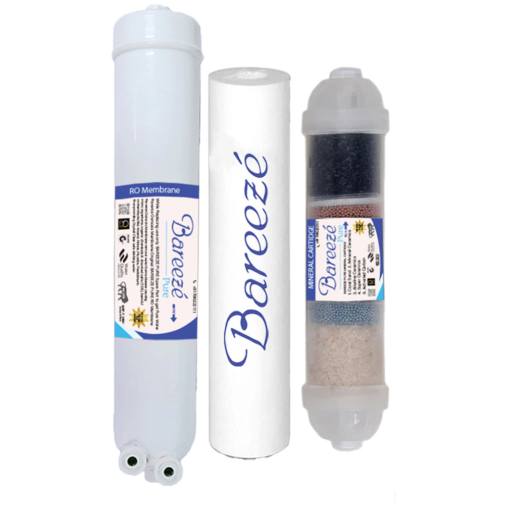 Bareeze Pure Compatible Filter Service Kit for Hindware Elara RO+UV+UF Water Purifier