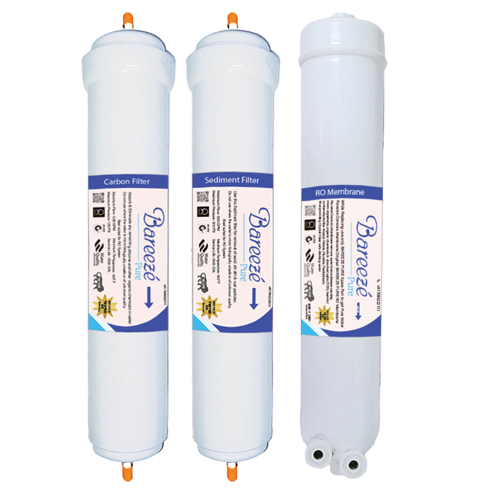 Bareeze Pure Filter Kit for Aquaguard Reviva RO Water Purifier One Year RO Filter Cartridge Kit