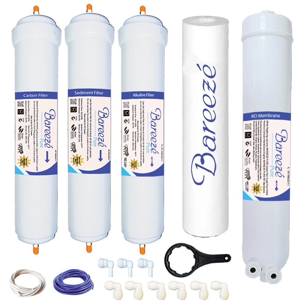 Bareeze Pure Compatible Filter Service Kit for Whirlpool Minerala 90 Platinum RO+MES Water Purifier