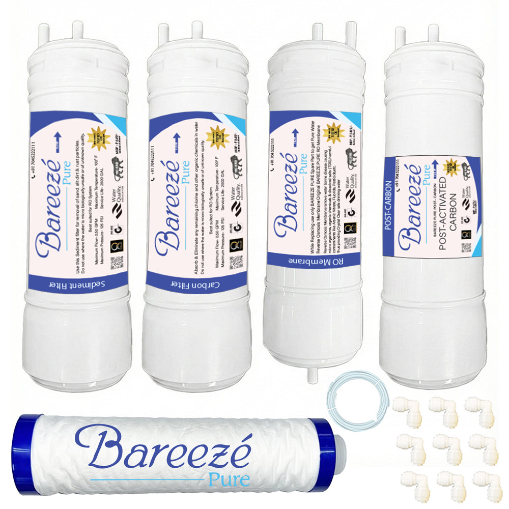 Bareeze Pure Service Filter Kit Compatible with LG Puricare Water Purifier (WW160EP, WW163EP, WW170EP, WW180EP, WAW33RW2RP, WAW35RW2RP, WAW32RW2RP, WAW53JW2RP, WAW73JW2RP)