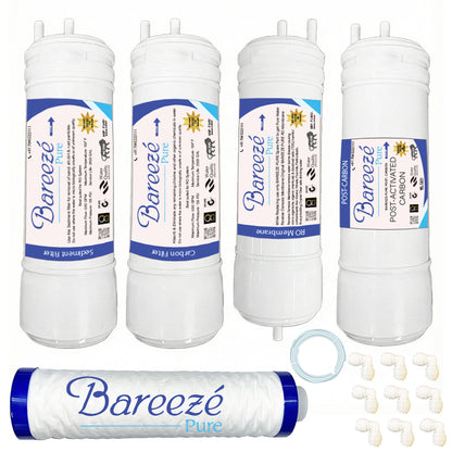 Bareeze Pure Service Filter Kit Compatible with LG Puricare Water Purifier (WW160EP, WW163EP, WW170EP, WW180EP, WAW33RW2RP, WAW35RW2RP, WAW32RW2RP, WAW53JW2RP, WAW73JW2RP)