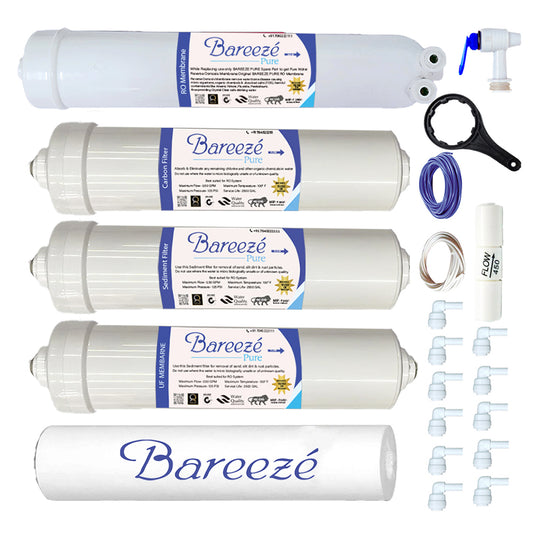 Bareeze Pure Service Filter Kit Compatible with Kent Elegant Lite RO+UF Water Purifier
