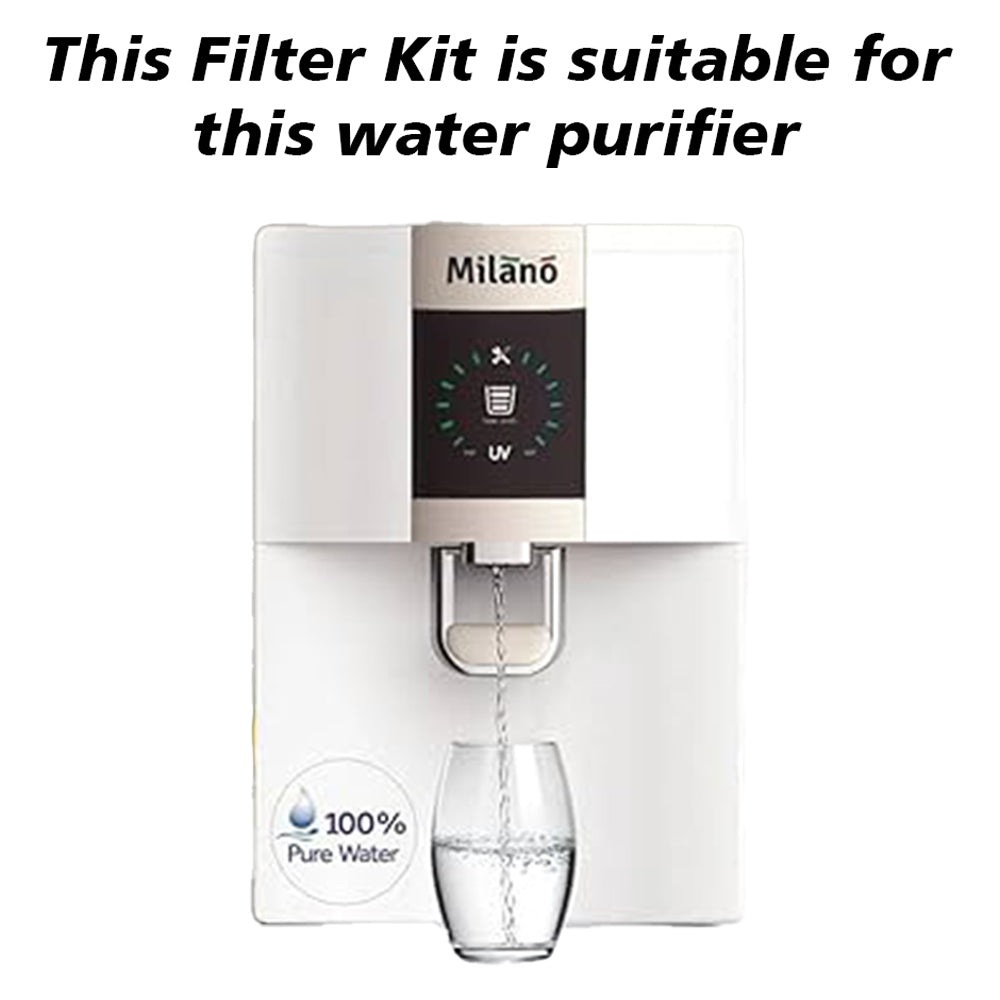 Bareeze Pure Compatible Filter Service Kit for Milano Advance RO+UV Water Purifier