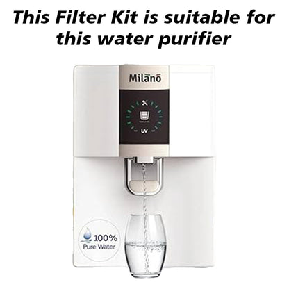 Bareeze Pure Compatible Filter Service Kit for Milano Advance RO+UV Water Purifier