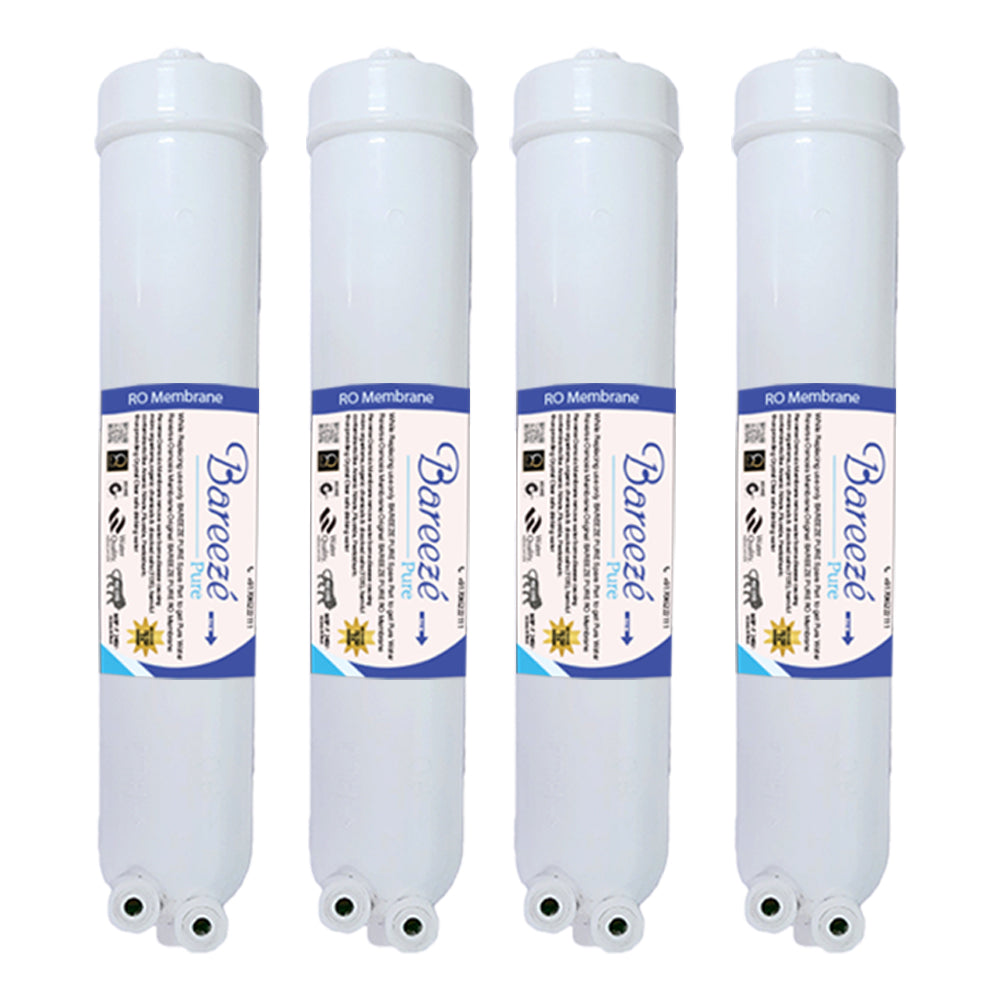 Bareeze Pure Filter Kit for Aquaguard Reviva 50-S Commercial Water Purifier 2OINCH Threaded 2-Carbon Block, 2- Prefilter Cartridge and 4-RO Membrane 100GDP