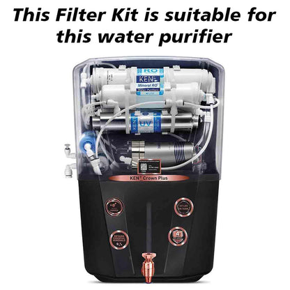 Bareeze Pure Compatible Filter Service Kit for Kent Crown Plus RO+UV+UF+TDS+MB Water Purifier