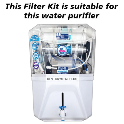 Bareeze Pure Compatible Filter Service Kit for Kent Crystal Plus RO+UV+UF+TDS+MB Water Purifier