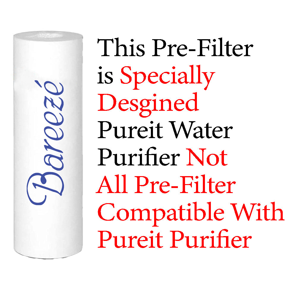 Barreze Pure Pre Filter 7.5 Inch for Pureit Water Purifier | 5 Micron PP Spun Sediment Filter Cartridge (Compatible Replac...