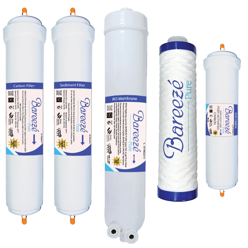 Bareeze Pure Service Filter Kit Compatible with Aquaguard Enhance Green RO Water Purifier