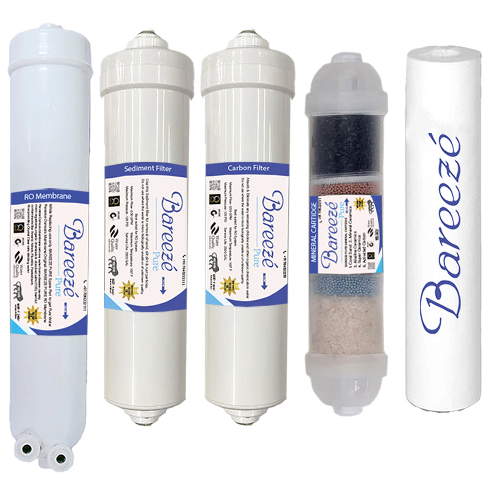 Bareeze Pure Compatible Filter Service Kit for Bluestar Aristo RO+UV+UF+Copper Water Purifier