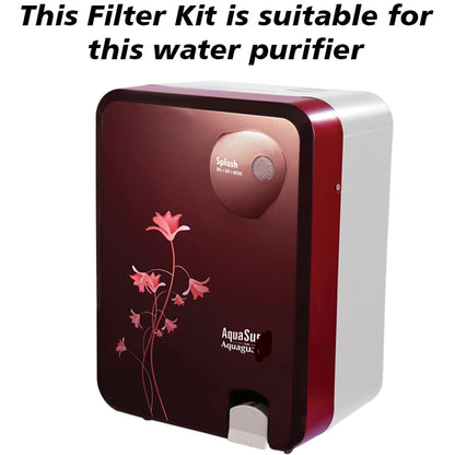 Bareeze Pure Service Filter Kit Compatible with Aquasure Splash RO+UV+MTDS Water Purifier