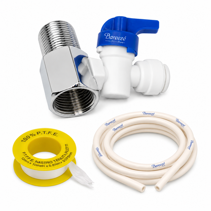 RO Connector Plastic Inlet Valve Set 1/8 Inch (PL8) RO Diverter Valve Set with Teflon Tape Suitable for Commercial Water Purifier