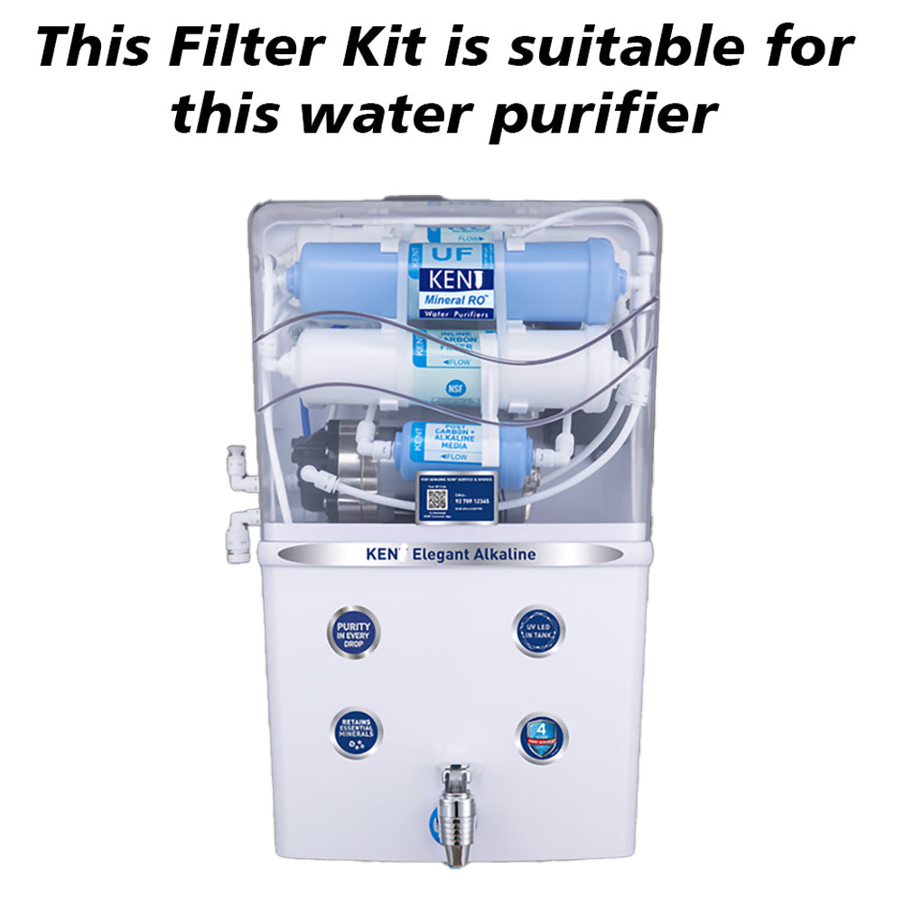 Bareeze Pure Compatible Filter Service Kit for Kent Elegant Alkaline RO+UV+UF+TDS Control+Alkaline Water Purifier