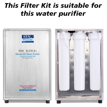 Bareeze Pure Compatible Filter Service Kit for Commercial 100 LPH Kent Elite 2 Plus RO+UV+UF+TDS Water Purifier
