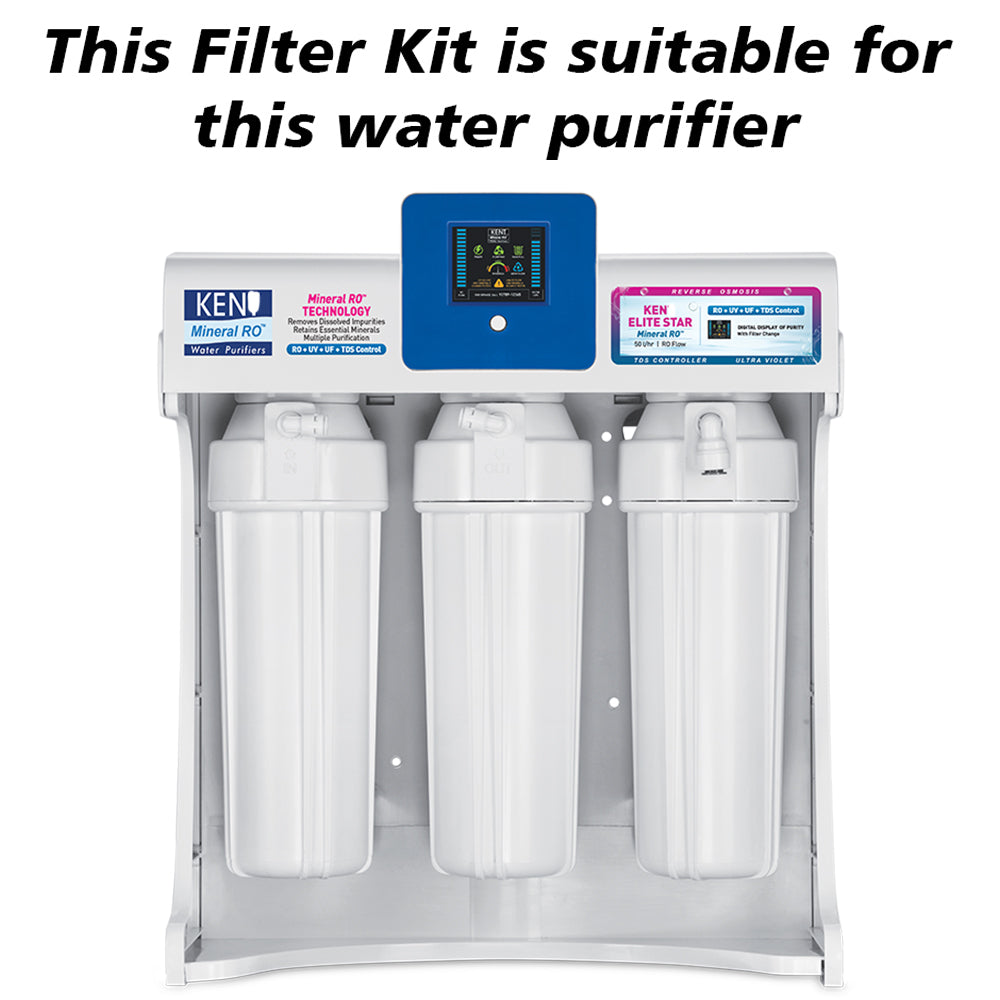 Bareeze Pure Compatible Filter Service Kit for Kent Elite Star RO+UV+UF+TDS Water Purifier