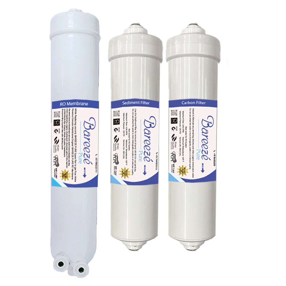 Bareeze Pure Compatible Filter Service Kit for Kent Sapphire Black RO+UV+TDS Water Purifier