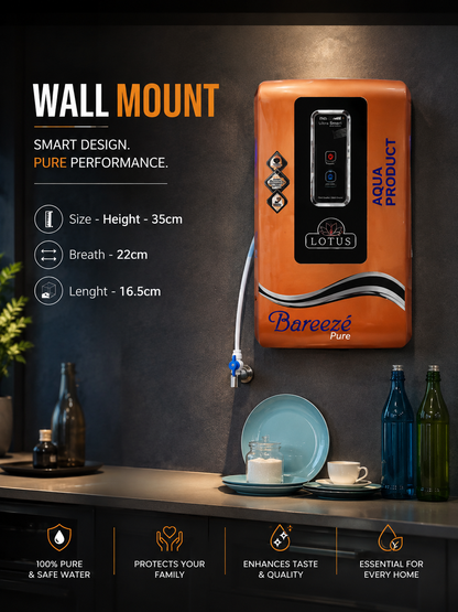 Aqua Product Lotus Water Purifier UV+Active Copper Premium Metallic Copper Suitable For Corporation Water Works upto 200tds Non-Storage Water Purifier