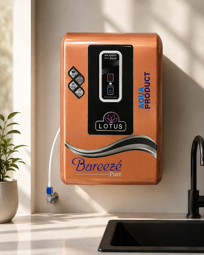 Aqua Product Lotus Water Purifier UV+Active Copper Premium Metallic Copper Suitable For Corporation Water Works upto 200tds Non-Storage Water Purifier