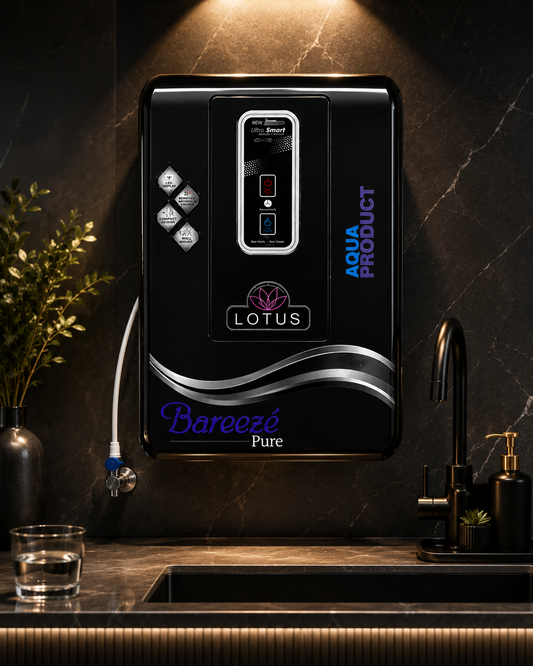 Aqua Product Lotus Water Purifier UV+Active Copper Premium Metallic Black Suitable For Corporation Water Works upto 200tds Non-Storage Water Purifier