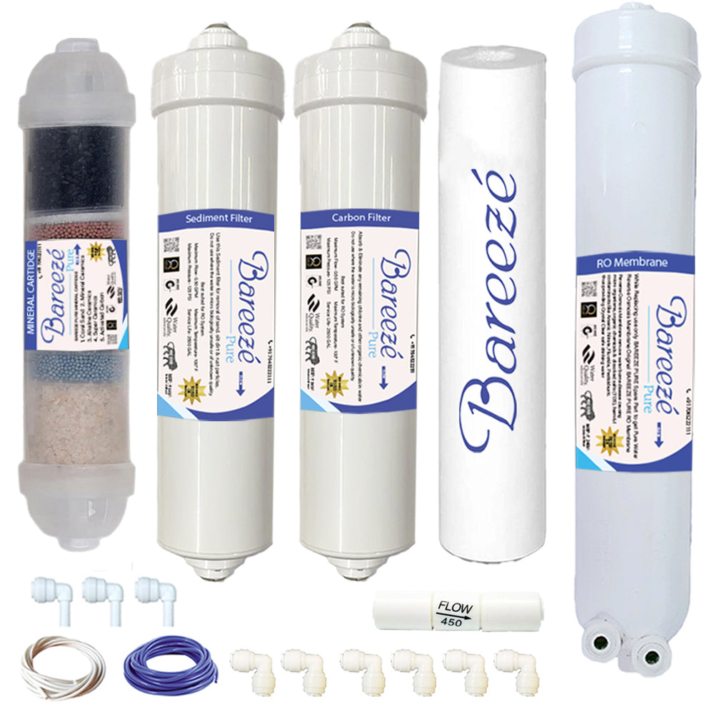 Bareeze Pure Compatible Filter Service Kit for Bluestar Eleanor RO+UV+Alkaline+Copper Water Purifier