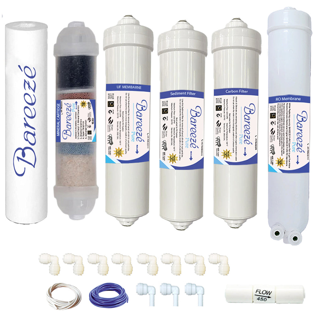 Bareeze Pure Compatible Filter Service Kit for Bluestar Excella RO+UV+UF+Copper Water Purifier