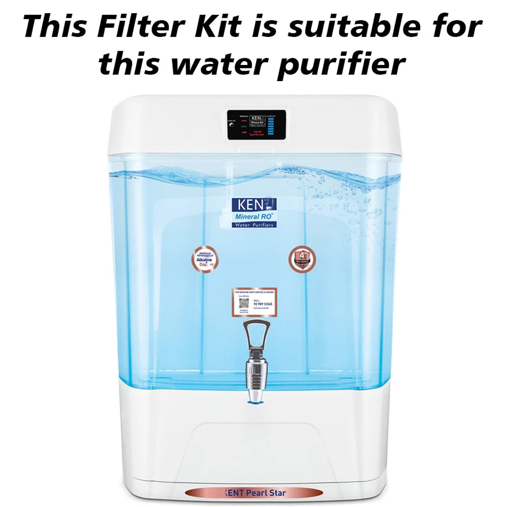 Bareeze Pure Compatible Filter Service Kit for Kent Pearl Star RO+UV+UF+TDS Water Purifier