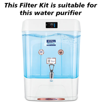 Bareeze Pure Compatible Filter Service Kit for Kent Pearl Star RO+UV+UF+TDS Water Purifier