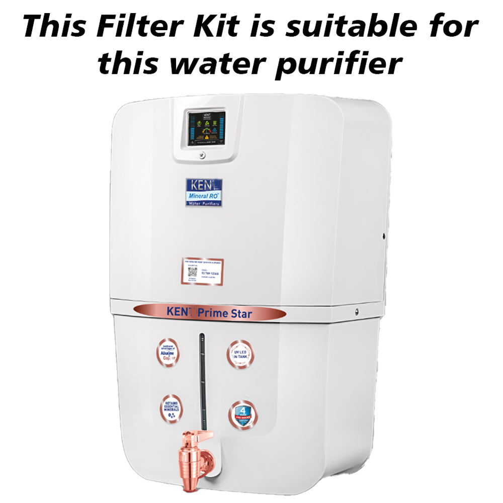 Bareeze Pure Compatible Filter Service Kit for Kent Prime Star RO+UV+UF+TDS Water Purifier