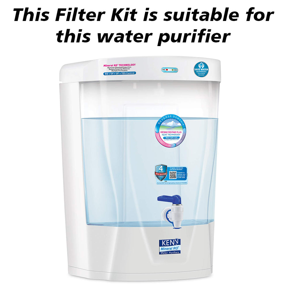 Bareeze Pure Compatible Filter Service Kit for Kent Pristine Plus RO+UV+UF+TDS Water Purifier