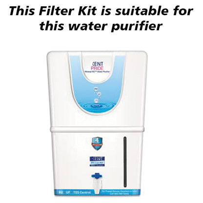 Bareeze Pure Service Filter Kit Compatible with Kent Pride Plus RO+UV+UF Water Purifier