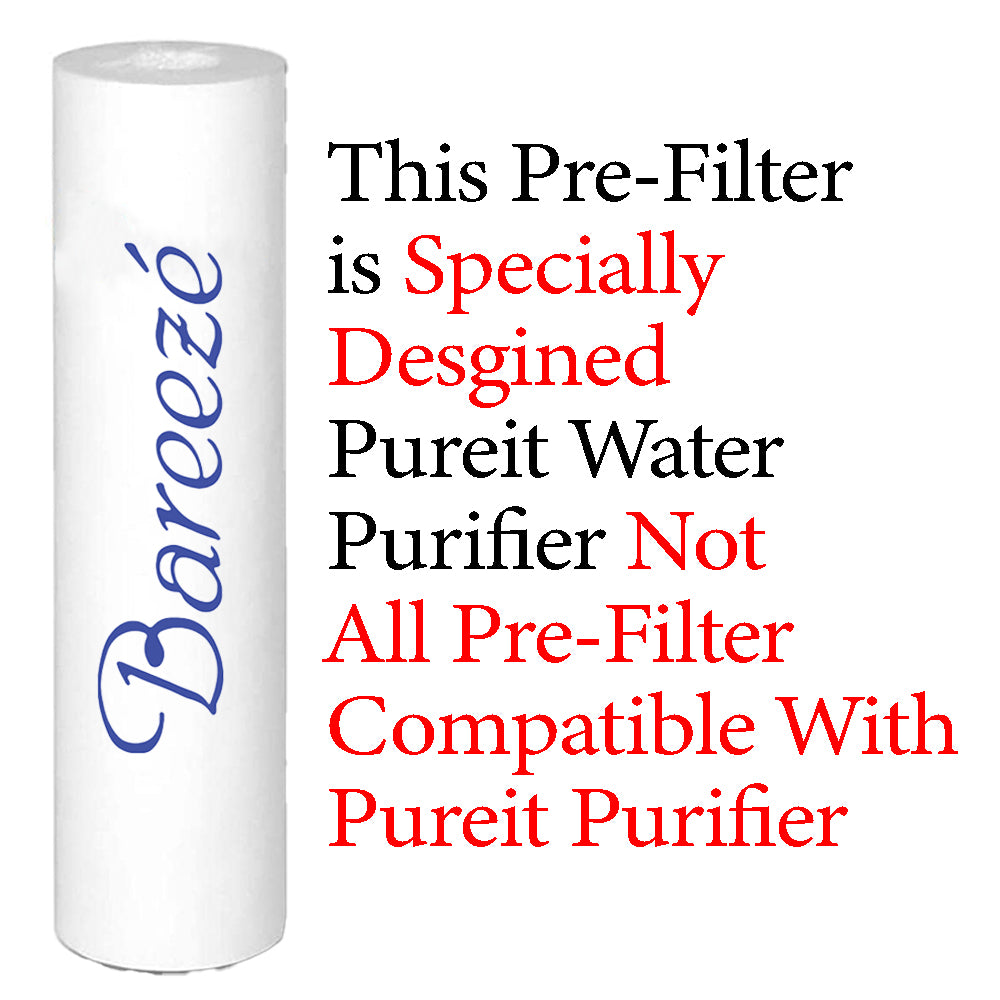 Barreze Pure Pre Filter 10.2 Inch  for Pureit Water Purifier | 5 Micron PP Spun Sediment Filter Cartridge (Compatible Repl...